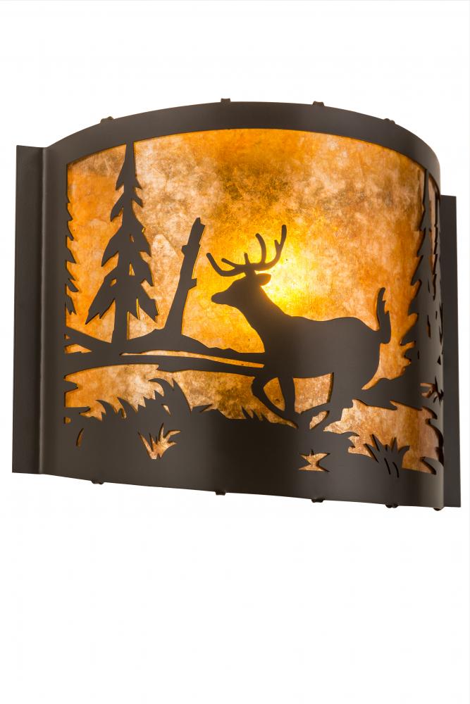 12&#34; Wide Deer at Lake Wall Sconce