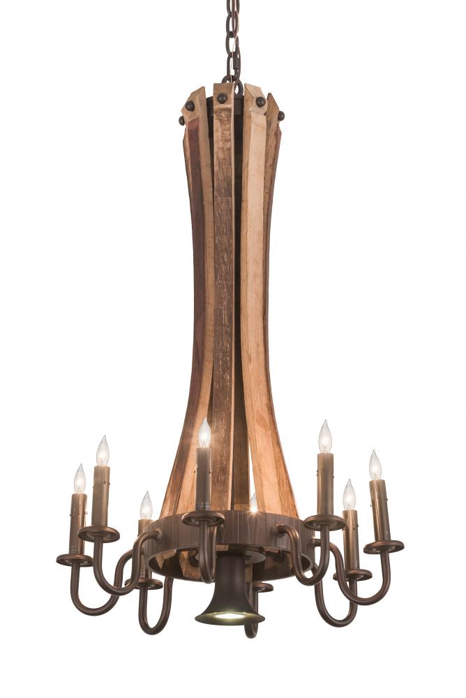 20&#34;W Barrel Stave Madera 8 LT Chandelier