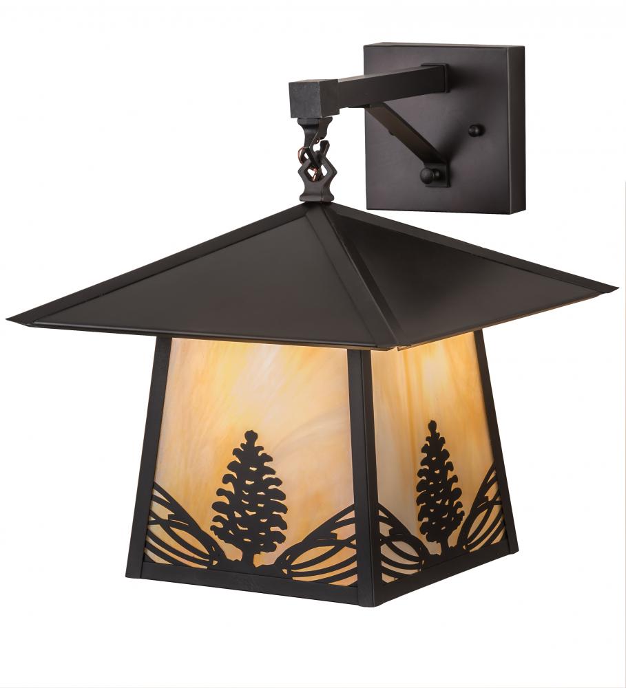 12.5&#34; Wide Stillwater Mountain Pine Hanging Wall Sconce