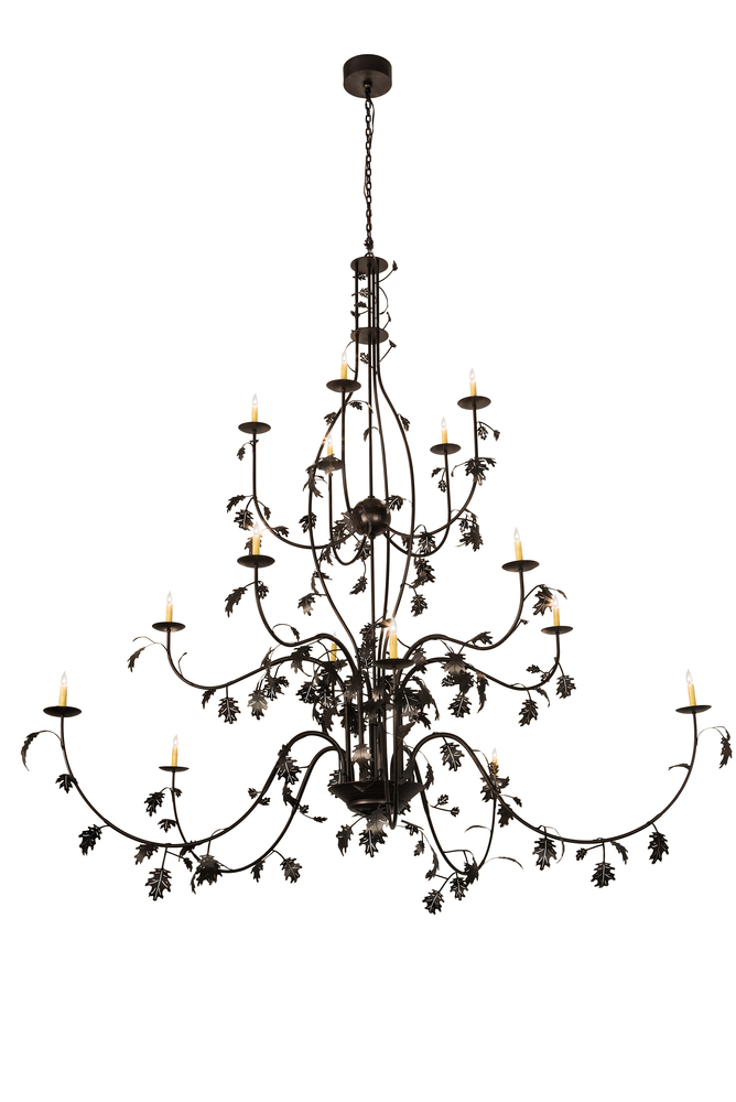 96&#34; Wide Oak Leaf 15 Light Chandelier