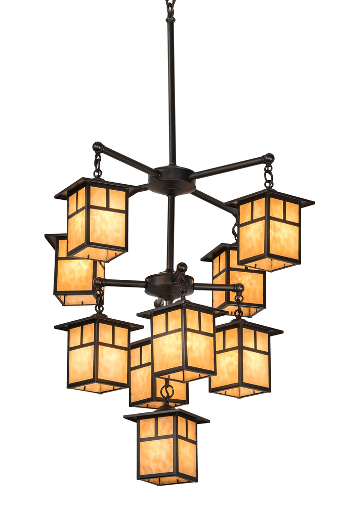 34&#34; Wide Hyde Park &#34;T&#34; Mission 9 Light Chandelier