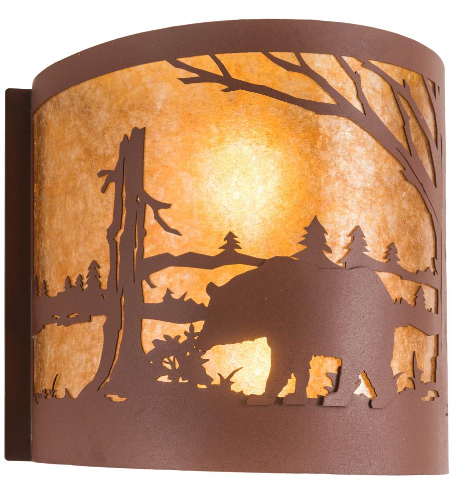 15&#34; Wide Bear at Lake Wall Sconce