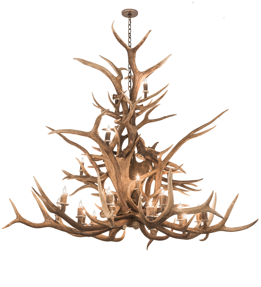 72&#34; Wide Antlers Elk 24 Light Chandelier