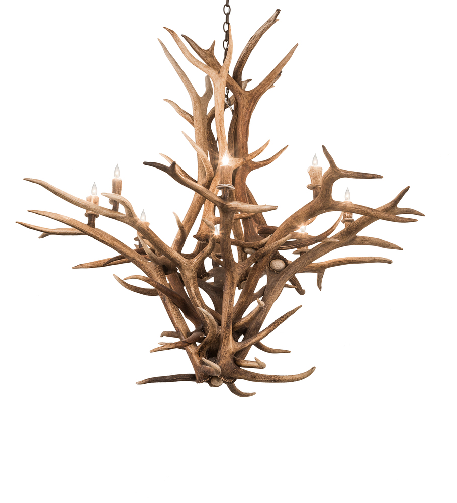 59&#34; Wide Antlers Elk 8 Light Chandelier