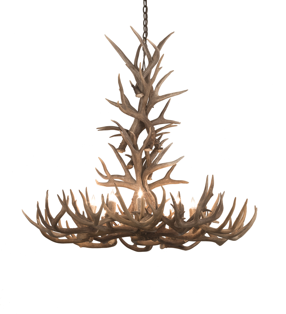 43&#34; Wide Antlers Whitetail Deer 8 LT Chandelier