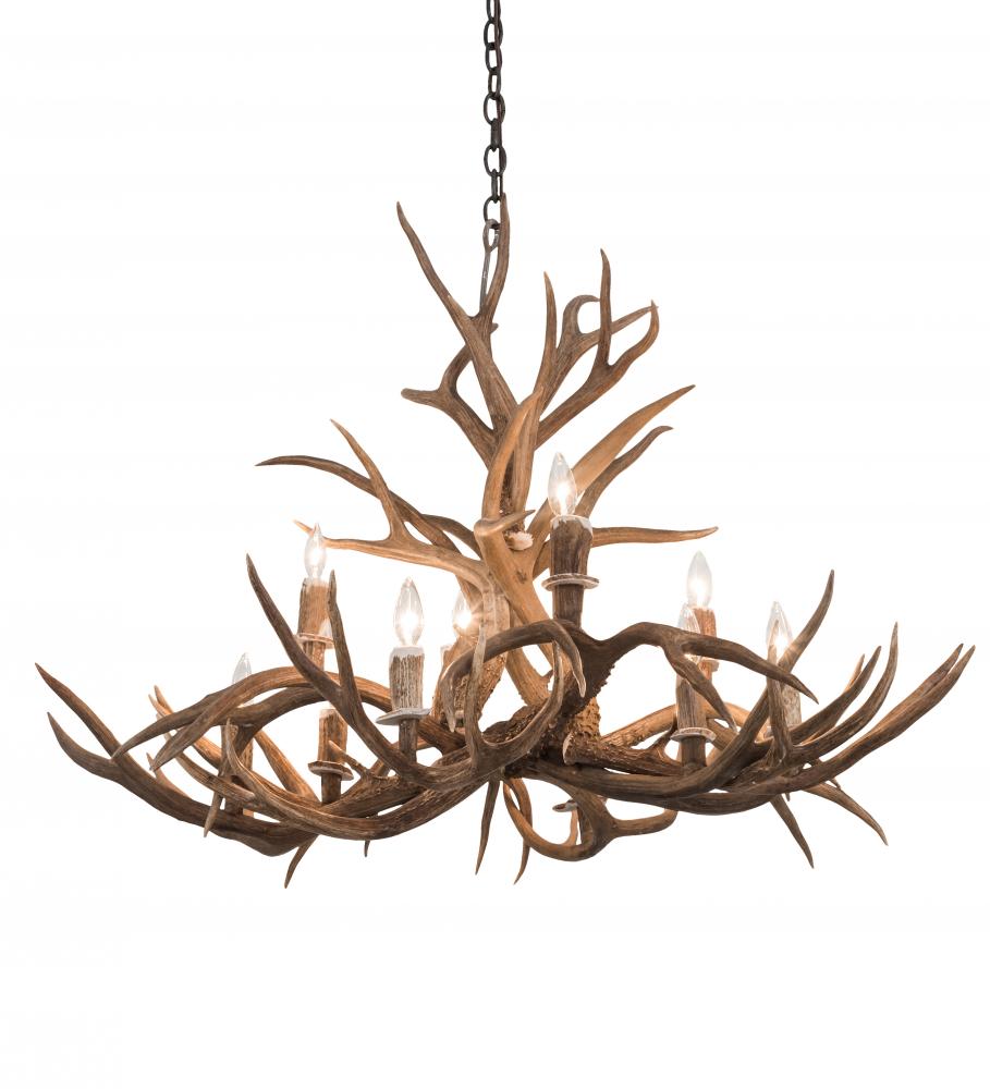 42&#34; Wide Antlers Mule Deer 10 LT Chandelier