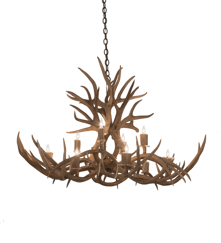 45&#34; Long Antlers Mule Deer 10 Light Chandelier