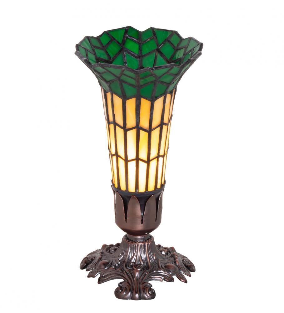 8&#34; High Stained Glass Pond Lily Victorian Accent Lamp