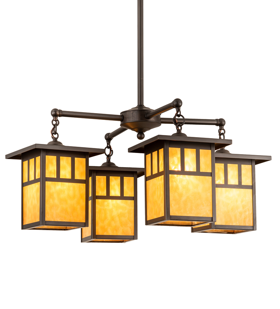 31&#34; Wide Hyde Park Double Bar Mission 4 Light Chandelier