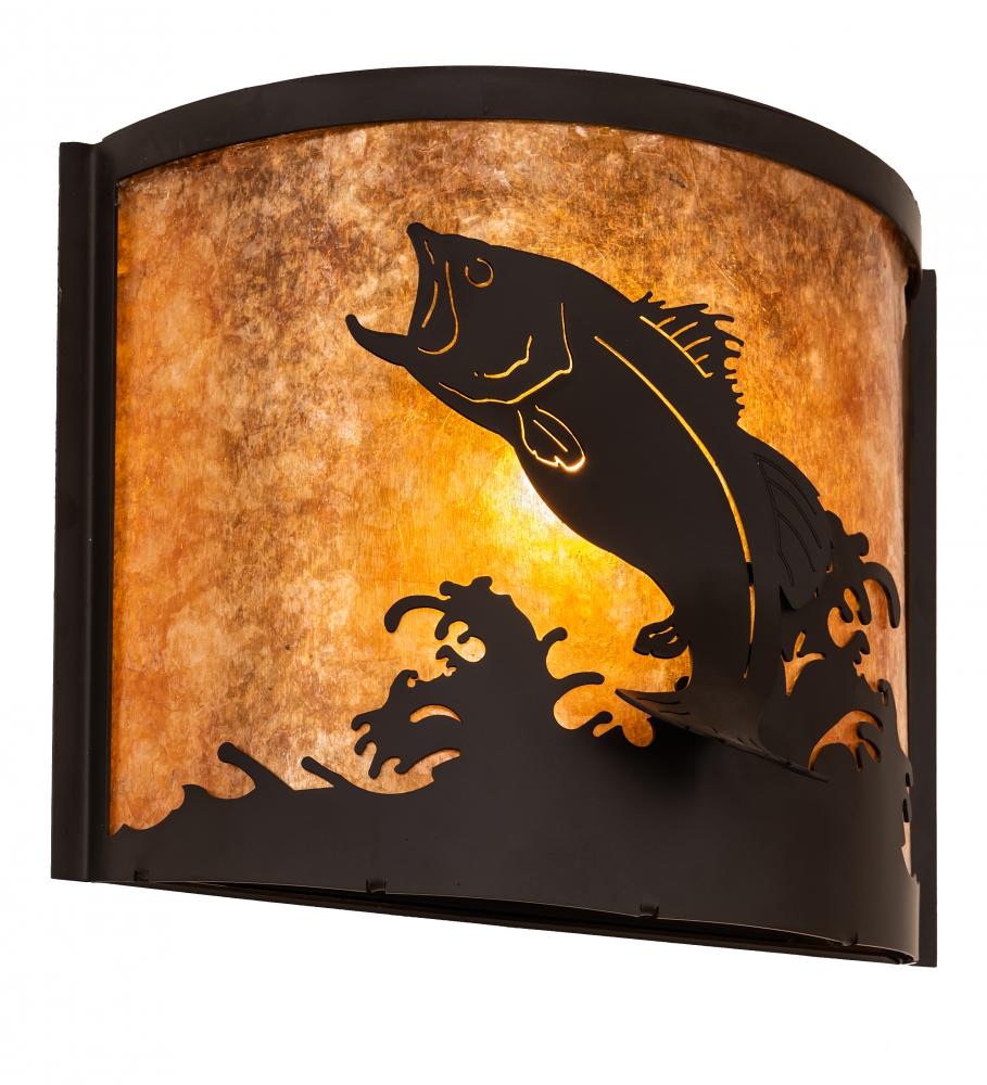 11&#34; Wide Leaping Bass Wall Sconce