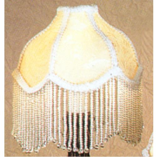 6&#34; Wide Fabric & Fringe Recurve Ivory Shade