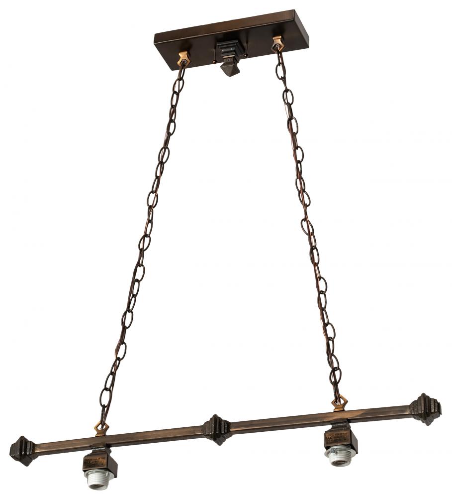 32&#34; Long Antique Copper 2 Light Island Pendant Hardware