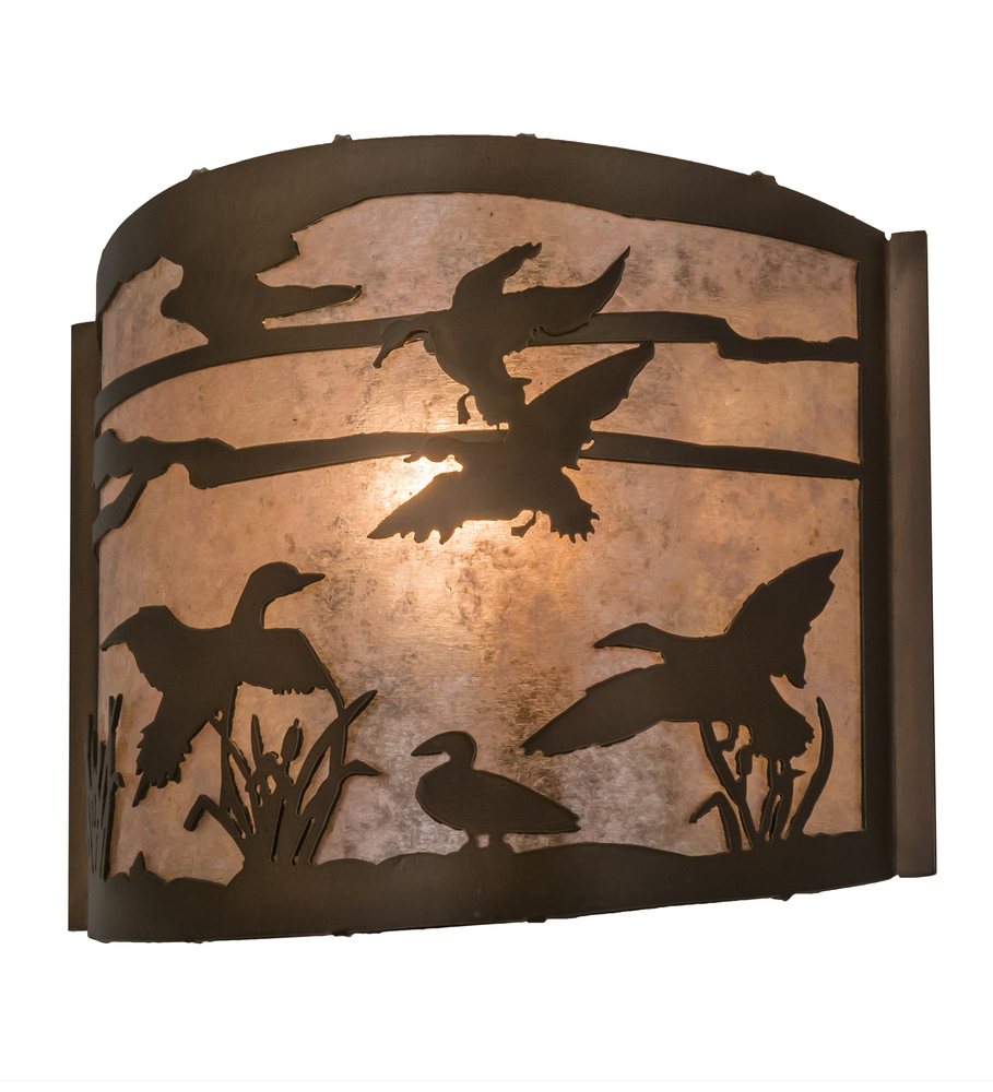 12&#34; Wide Ducks in Flight Wall Sconce