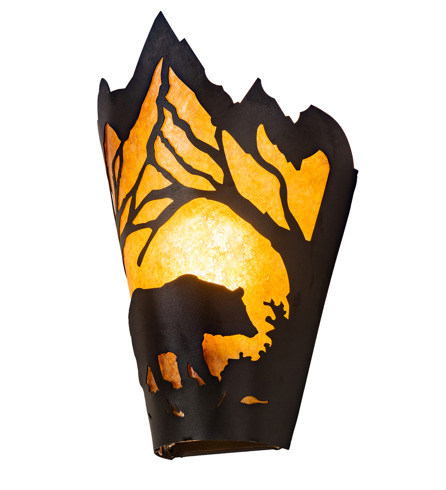 8&#34; Wide Bear at Dawn Right Wall Sconce