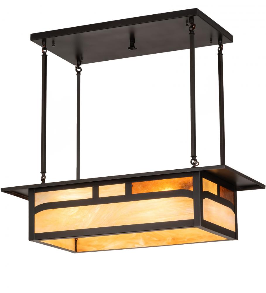 34&#34; Long Hyde Park Double Bar Mission Oblong Pendant