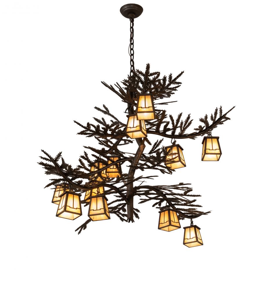 50&#34; Long Pine Branch Valley View 12 Light Chandelier