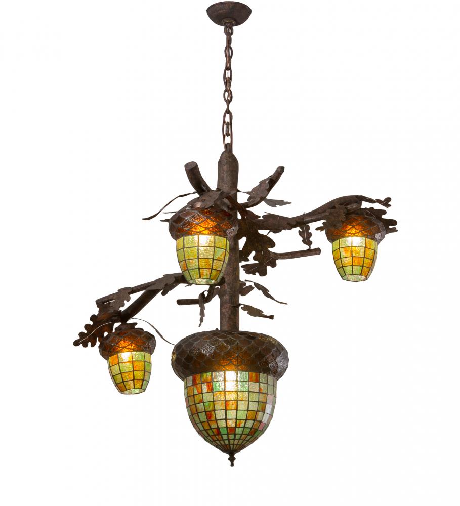 48&#34; Wide Acorn Branch 4 Light Cascading Chandelier