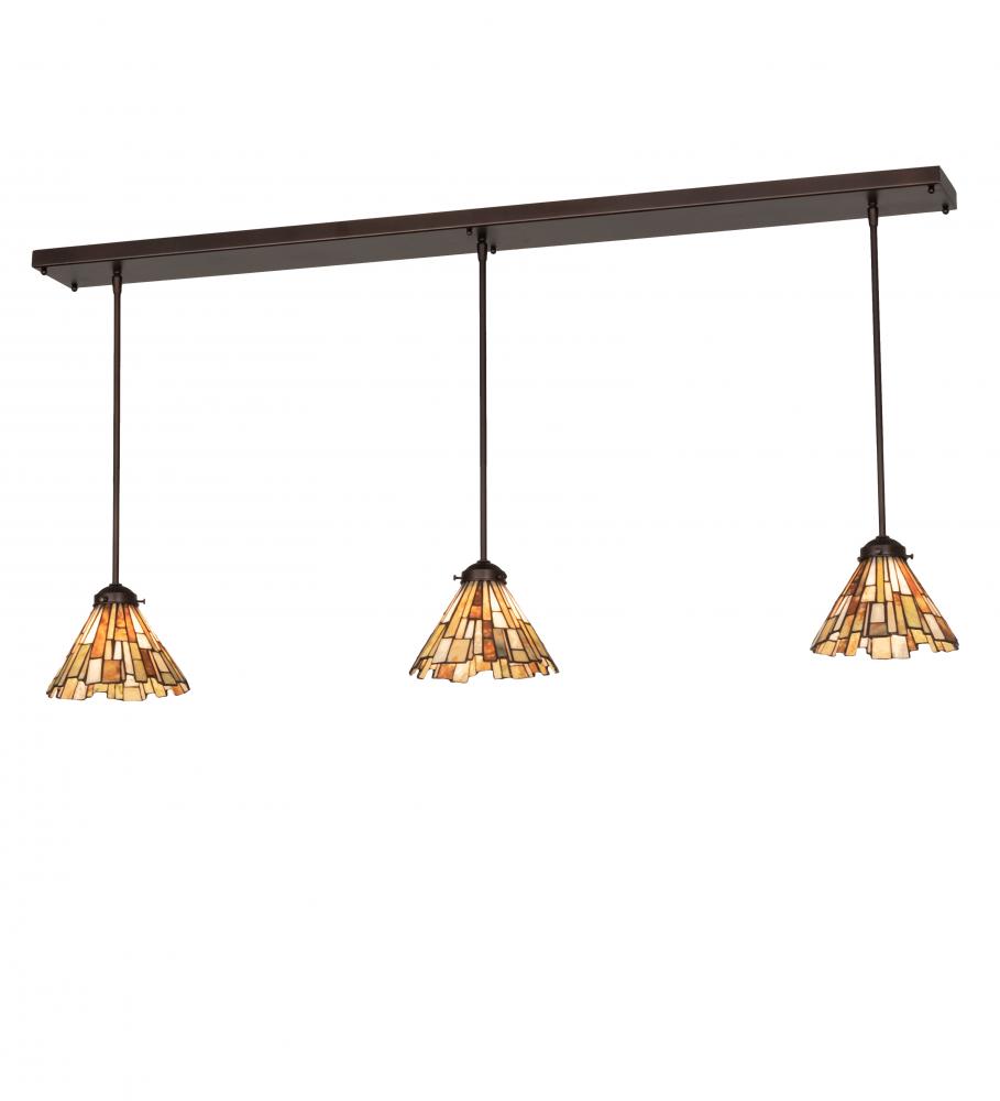 51&#34; Long Delta Jadestone 3 Light Oblong Pendant