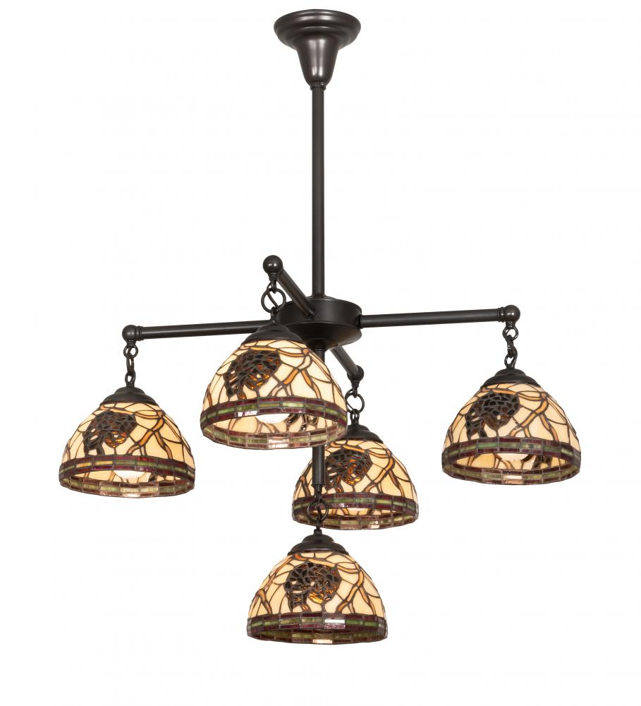 30&#34; Wide Pinecone 5 Light Chandelier