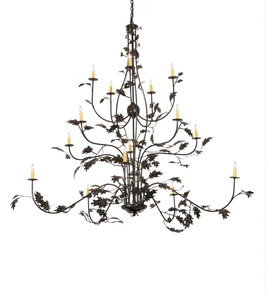 72&#34; Wide Oak Leaf 15 Light Chandelier