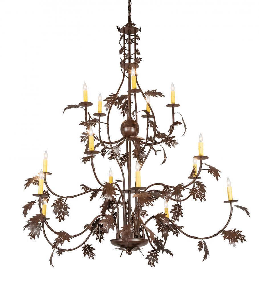 48&#34; Wide Oak Leaf 15 Light Chandelier