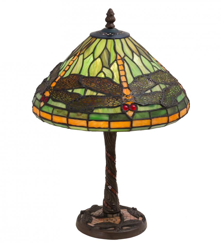 17&#34; High Dragonfly W/Twisted Fly Mosaic Base Table Lamp