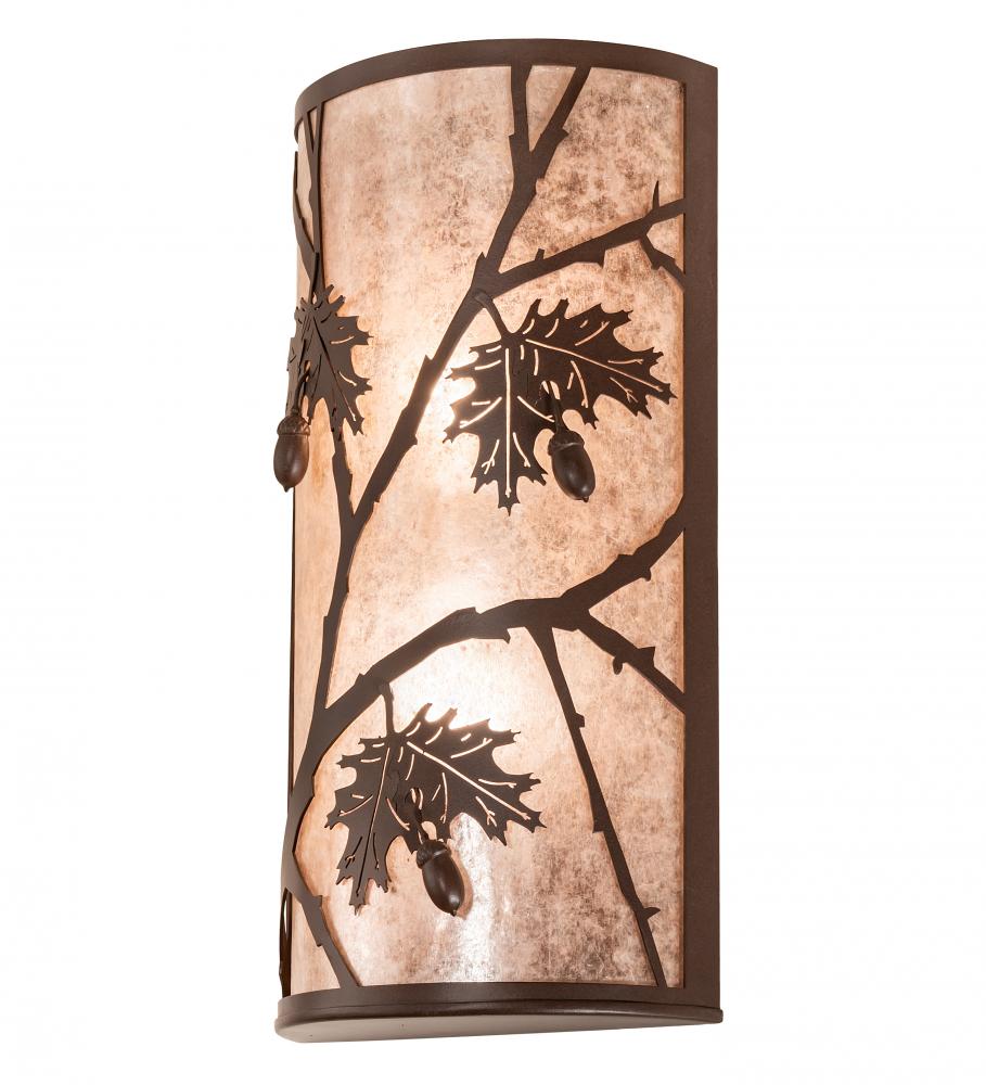 10&#34; Wide Oak Leaf & Acorn Wall Sconce