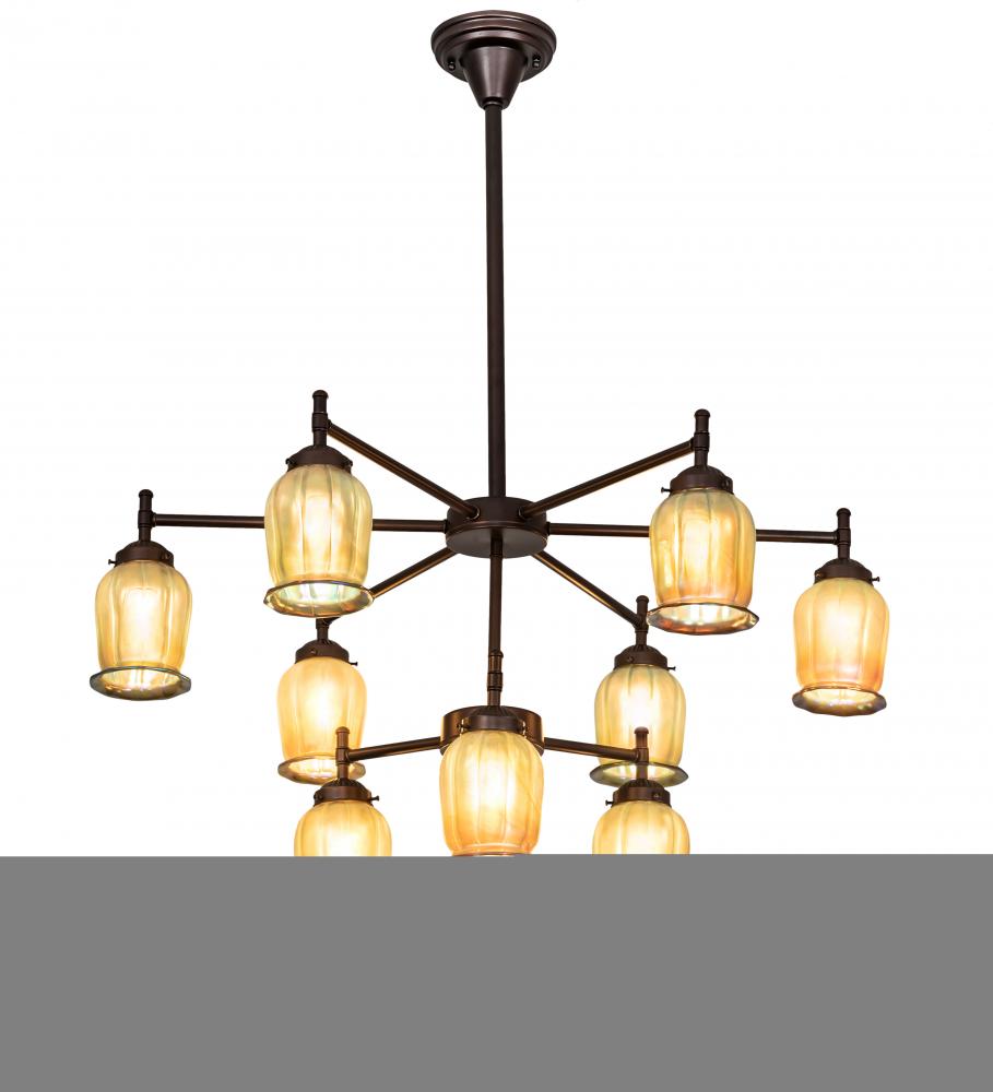 32&#34; Wide Revival Favrile 9 Light Chandelier