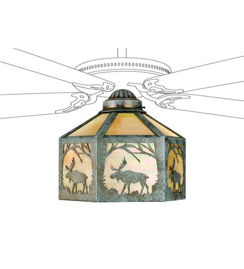 13&#34;W Lone Moose Fan Light Shade