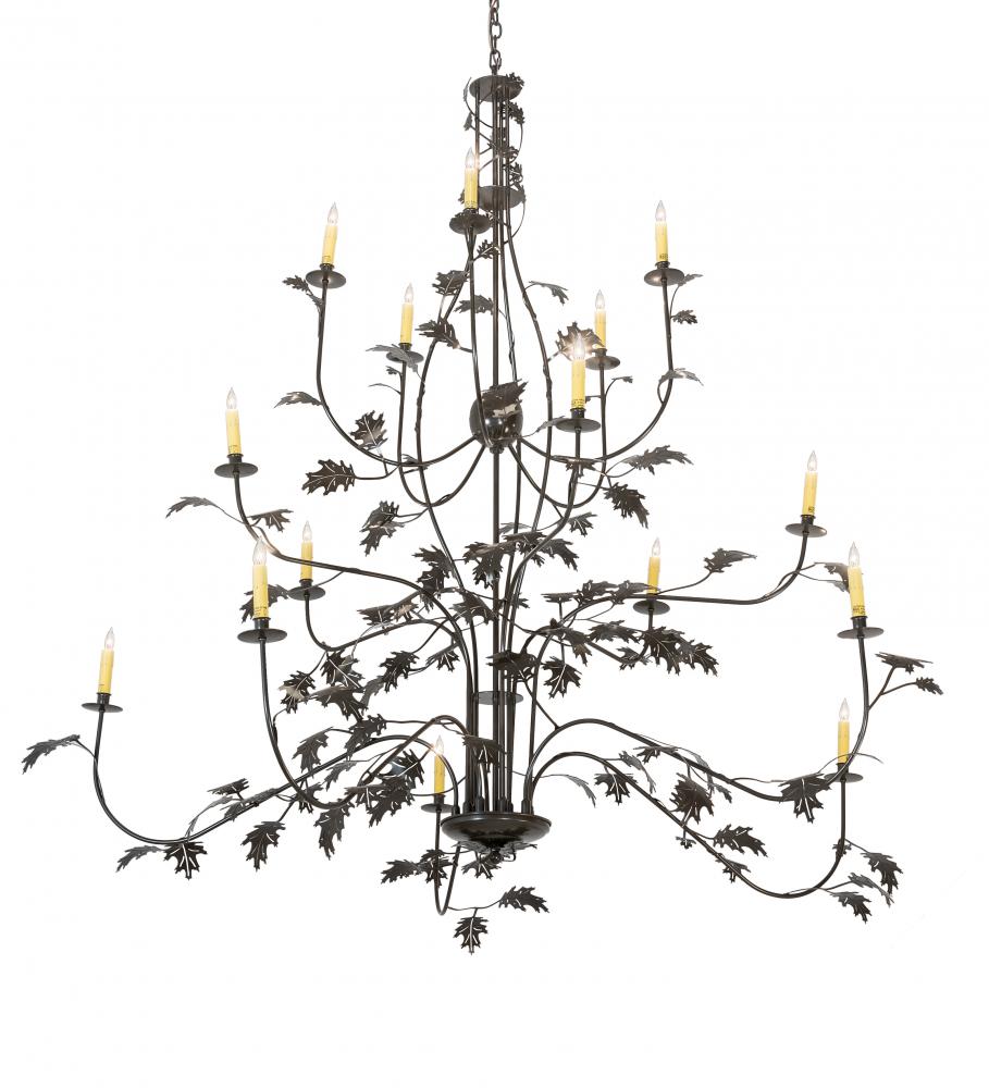 72&#34; Wide Oak Leaf 15 Light Chandelier