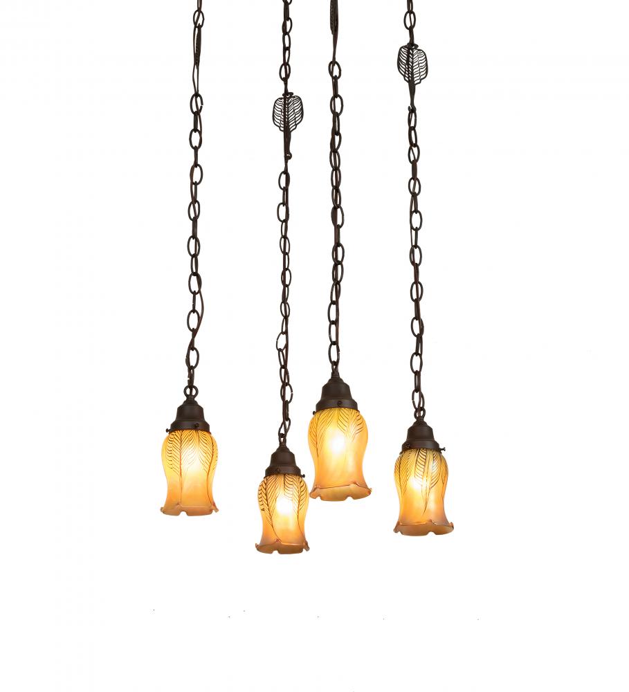 16&#34; Square Bungalow 4 Light Cascading Pendant