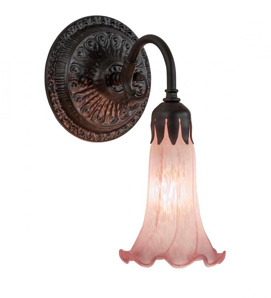 5.5&#34; Wide Pink Tiffany Pond Lily Wall Sconce