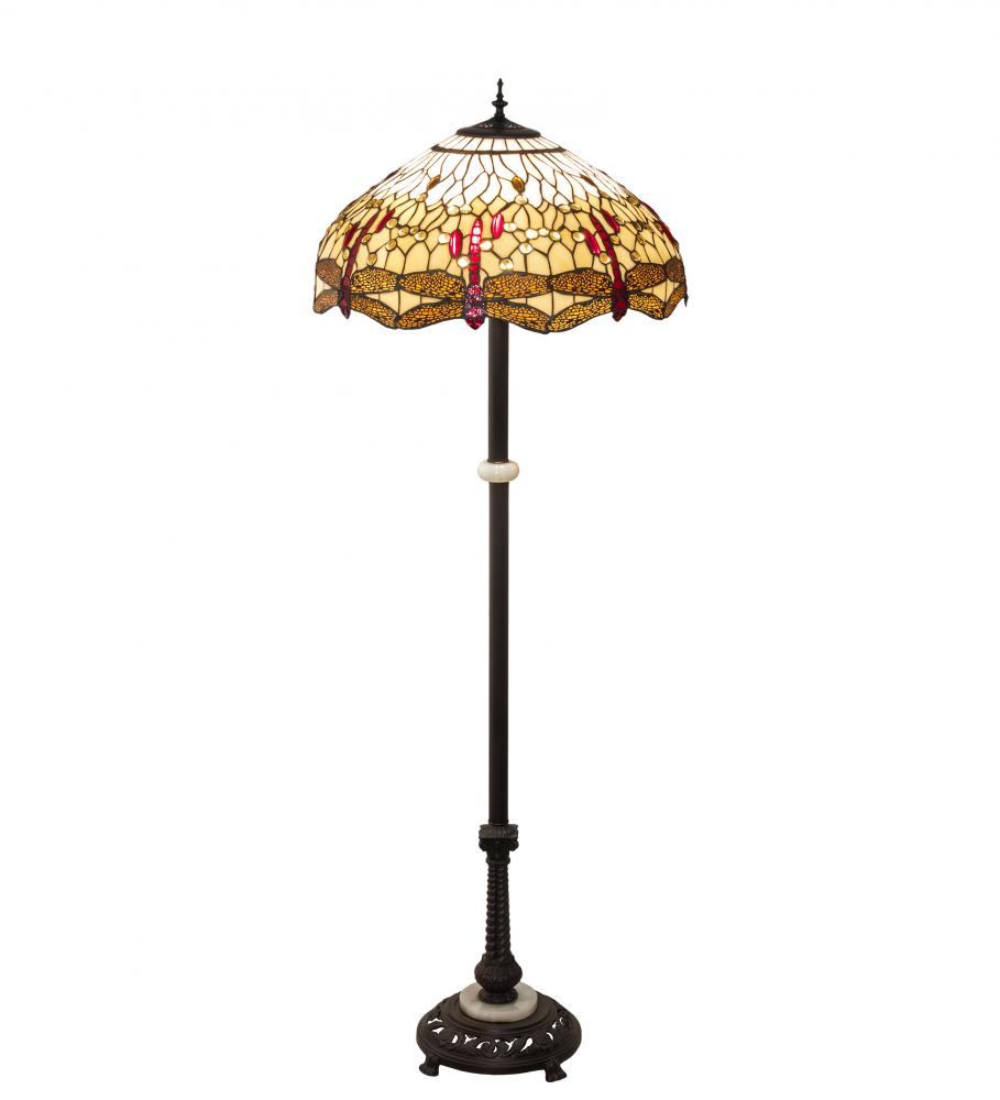 62&#34; High Tiffany Hanginghead Dragonfly Floor Lamp