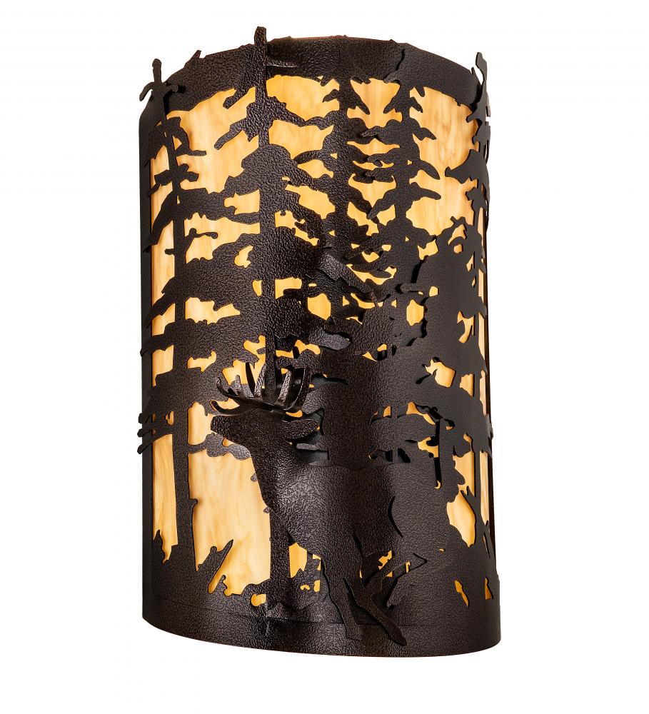 12&#34; Wide Tall Pines Deer Wall Sconce