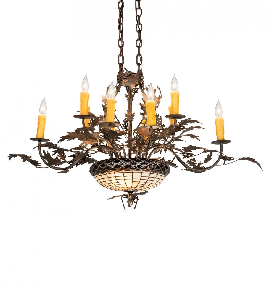 36&#34; Long Greenbriar Oak 10 Light Chandelier