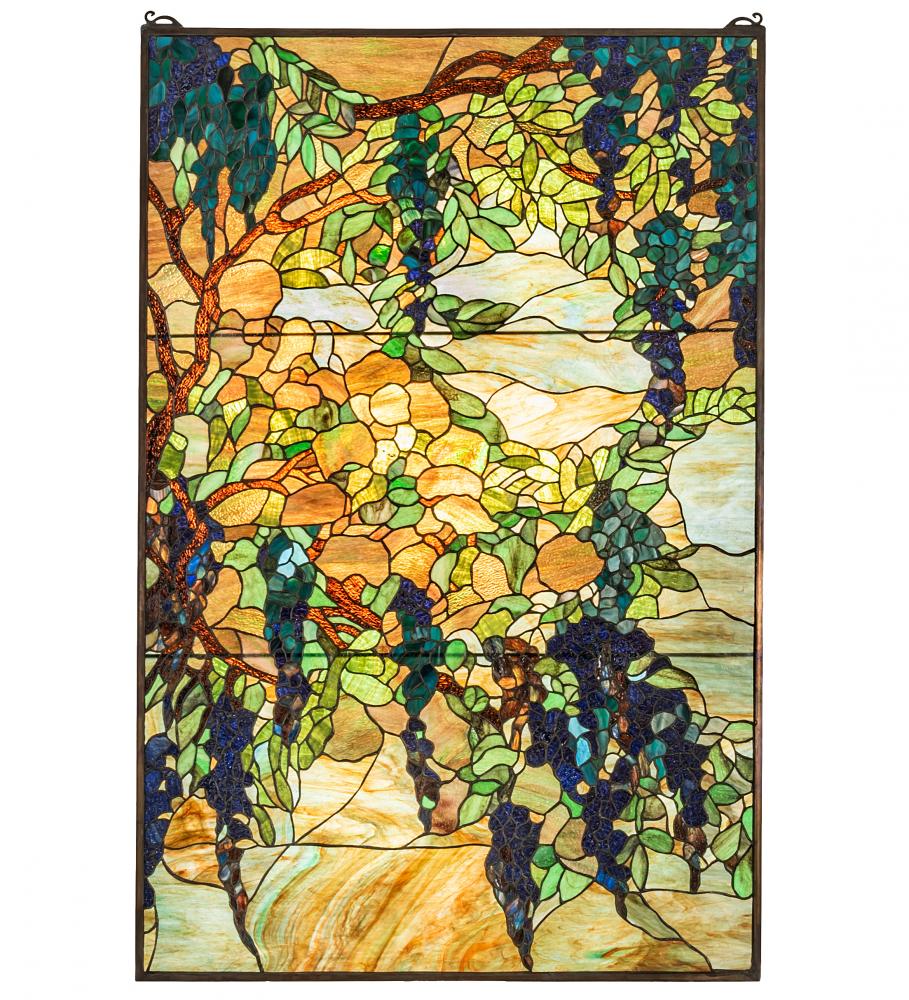 32&#34; Wide X 48&#34; High Tiffany Wisteria & Snowball Window