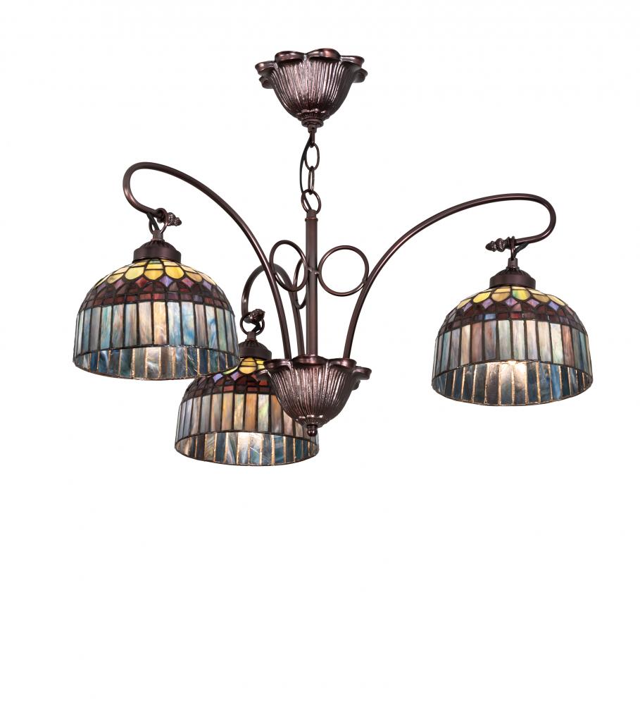 28&#34; Wide Tiffany Candice 3 Light Chandelier