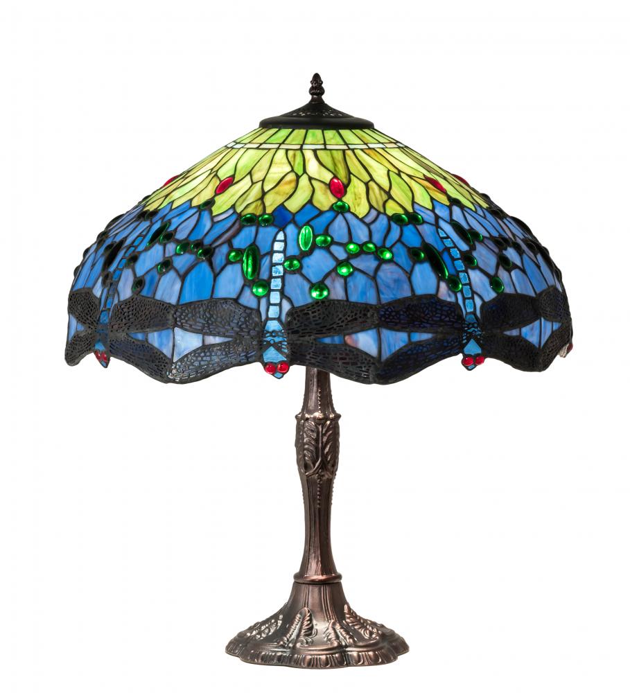 26&#34; High Tiffany Hanginghead Dragonfly Table Lamp