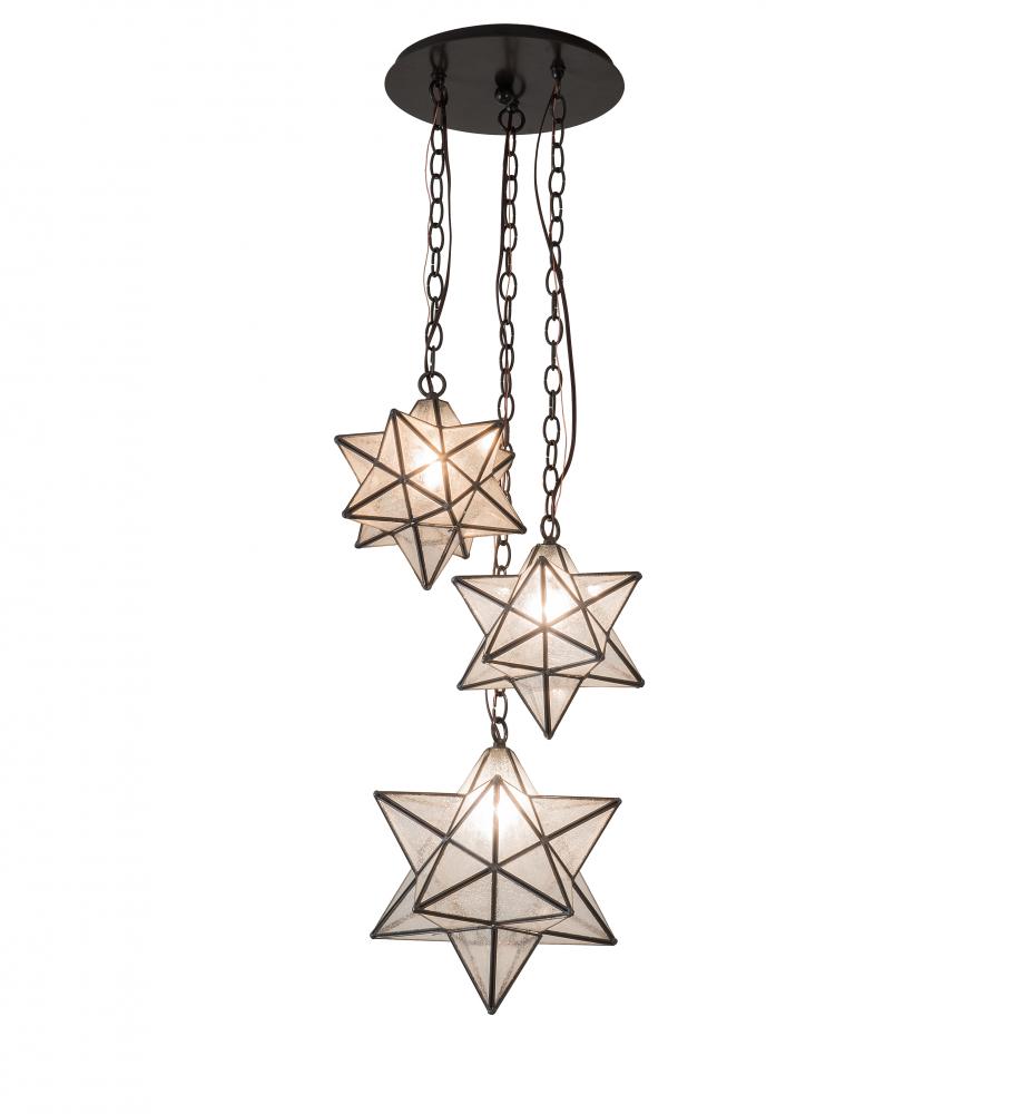 17&#34; Wide Moravian Star 3 Light Cascading Pendant