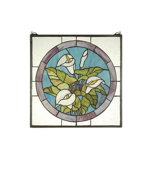 20&#34;W X 20&#34;H Calla Lily Stained Glass Window