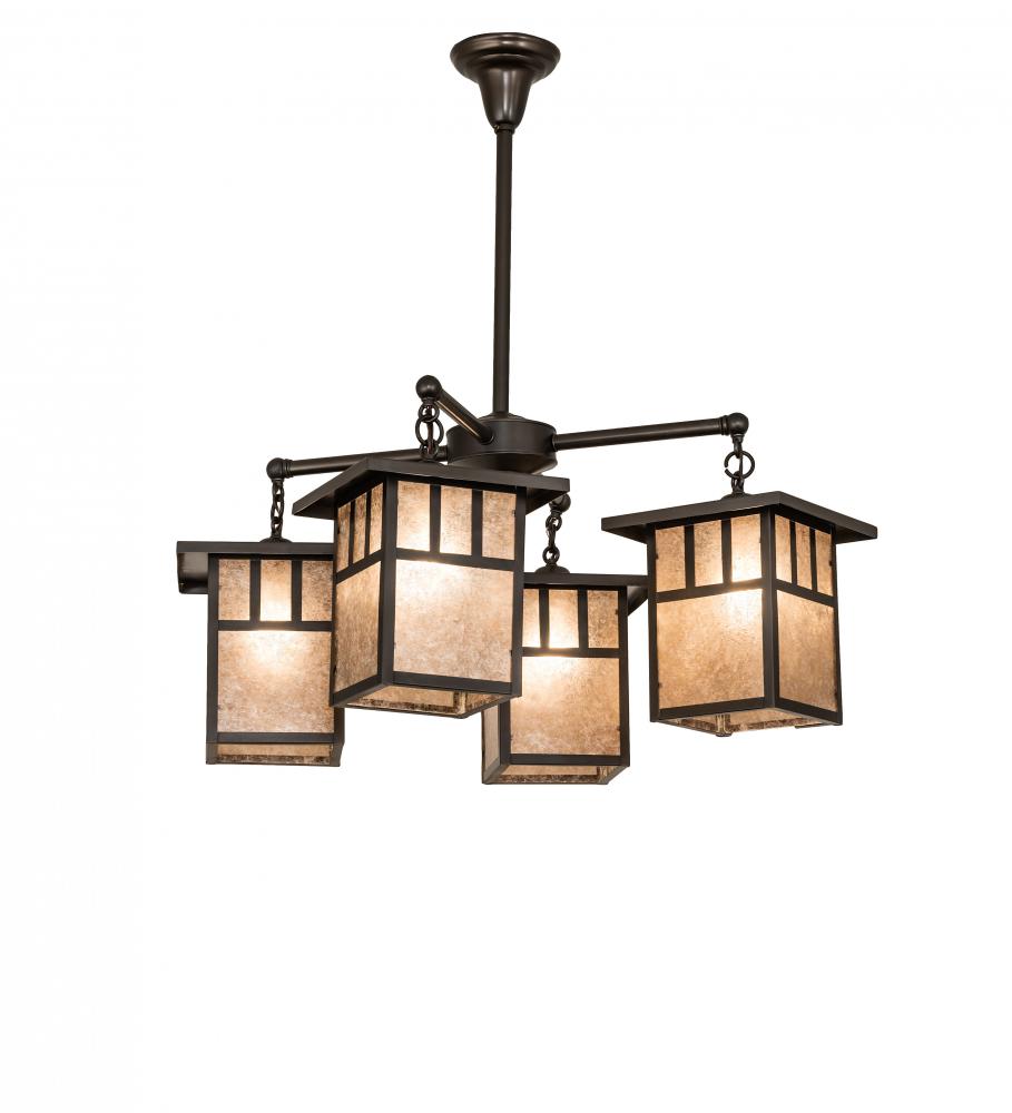 34&#34; Wide Hyde Park Double Bar Mission 4 Light Chandelier