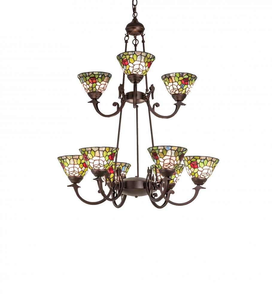 32&#34; Wide Tiffany Roman 9 Light Chandelier