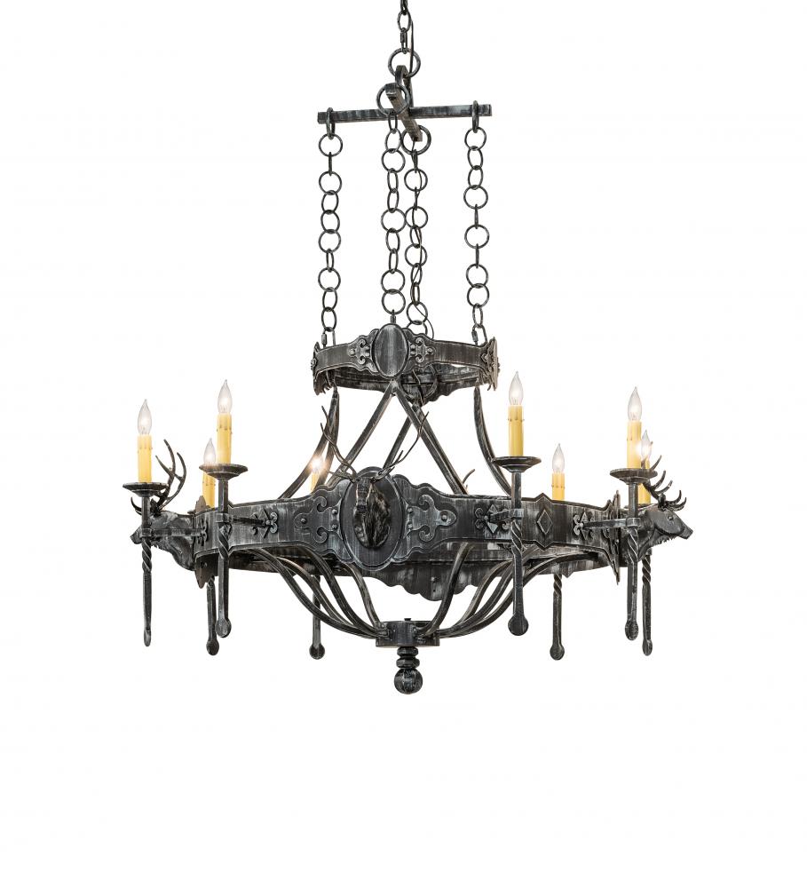 40&#34; Wide Stag 8 Light Chandelier