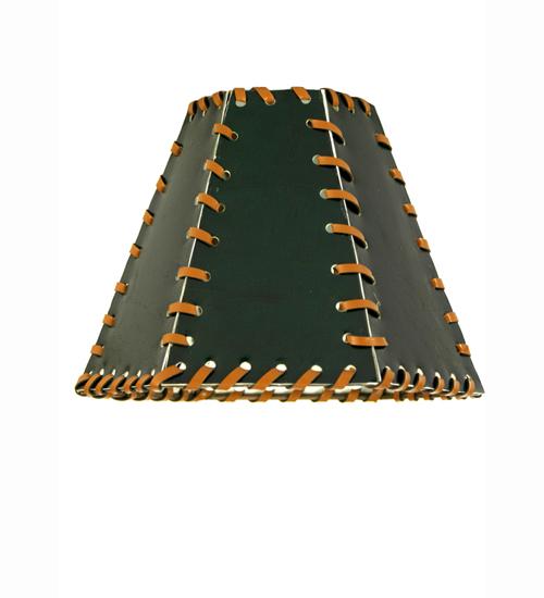 7&#34;W X 5&#34;H Faux Leather Green Hexagon Shade