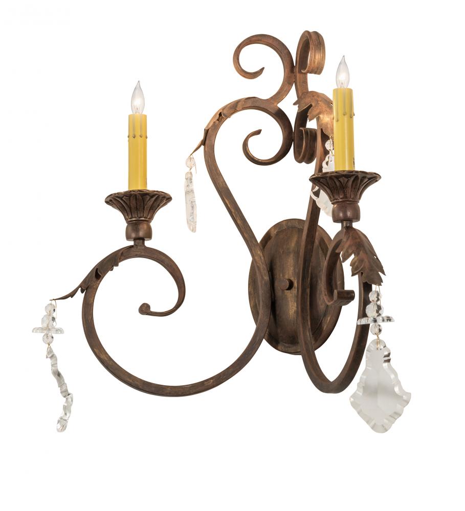 19&#34; Wide Josephine 2 Light Wall Sconce