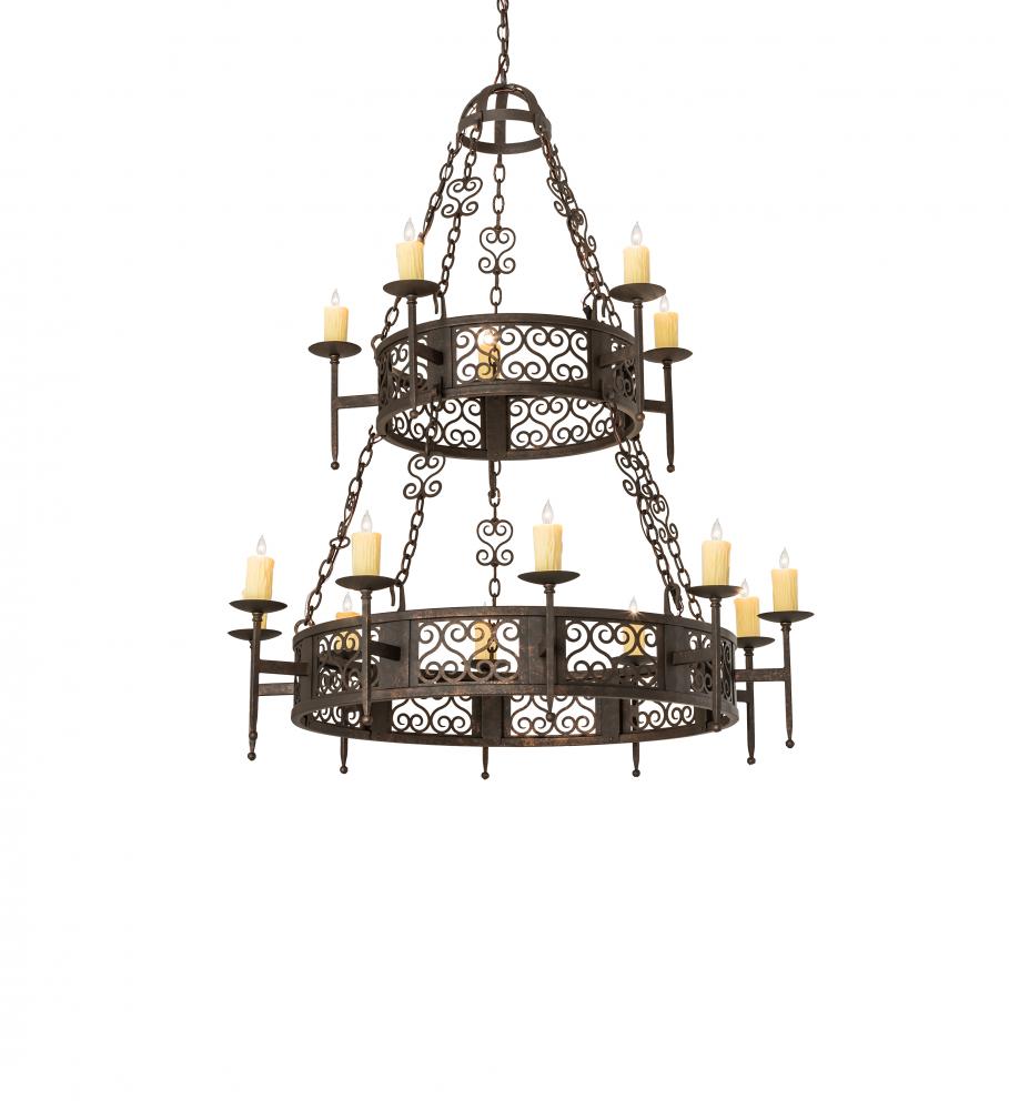 48&#34; Wide Toscano 15 Light Two Tier Chandelier