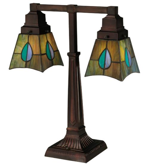 19.5&#34;H Mackintosh Leaf 2 Light Desk Lamp