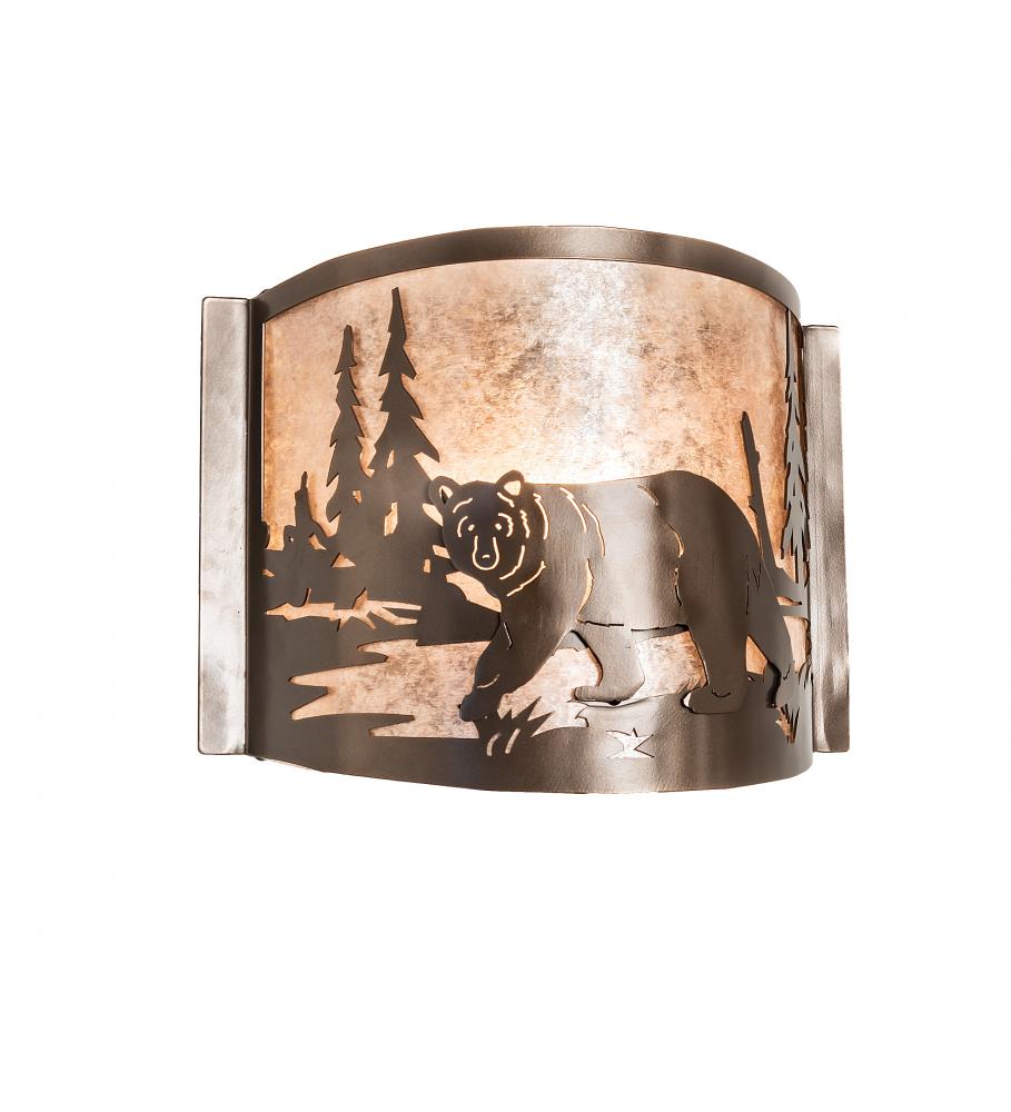 12&#34; Wide Bear at Lake Left Wall Sconce