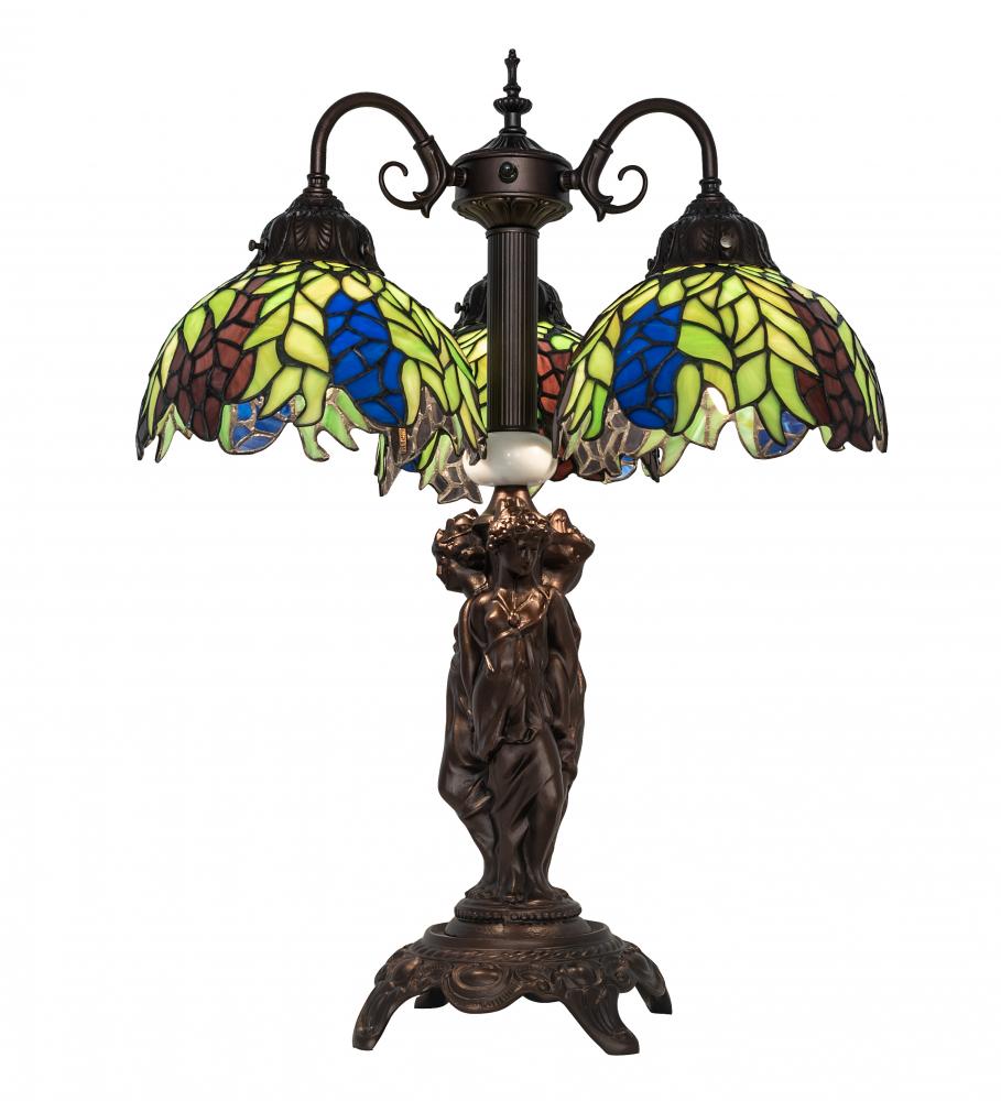 23&#34; High Tiffany Honey Locust 3 Light Table Lamp