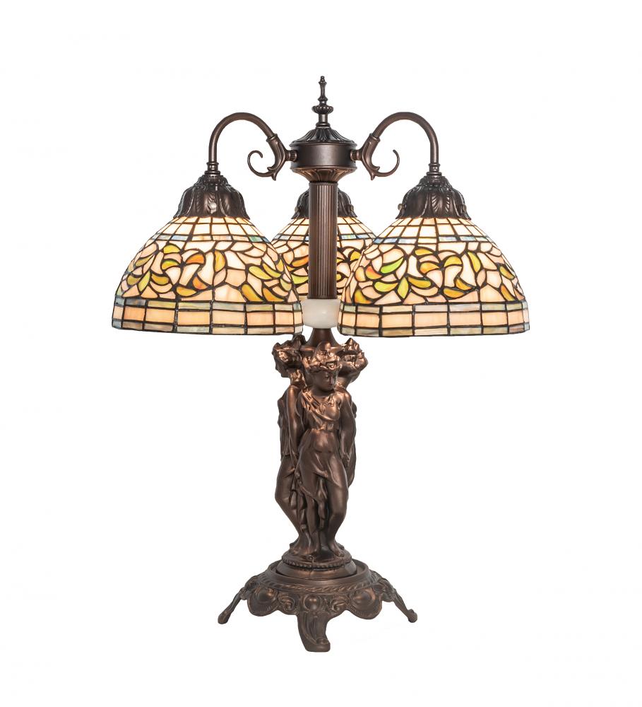 23&#34; High Tiffany Turning Leaf Table Lamp